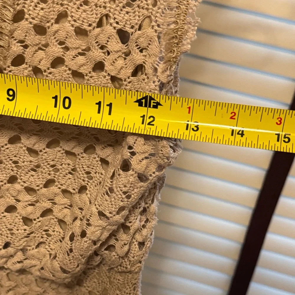 Free People Chic Beige Sleeveless Textured Mini Dress - Picture 6 of 7